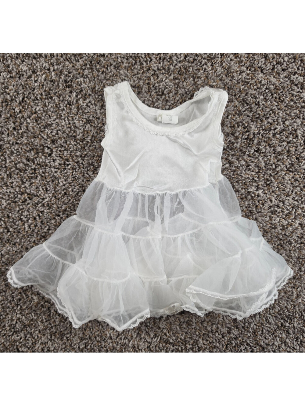 GC Collections Baby Girls Sz 12M Circle Slip Dress White Tulle Pageant